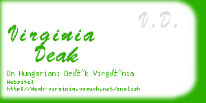 virginia deak business card